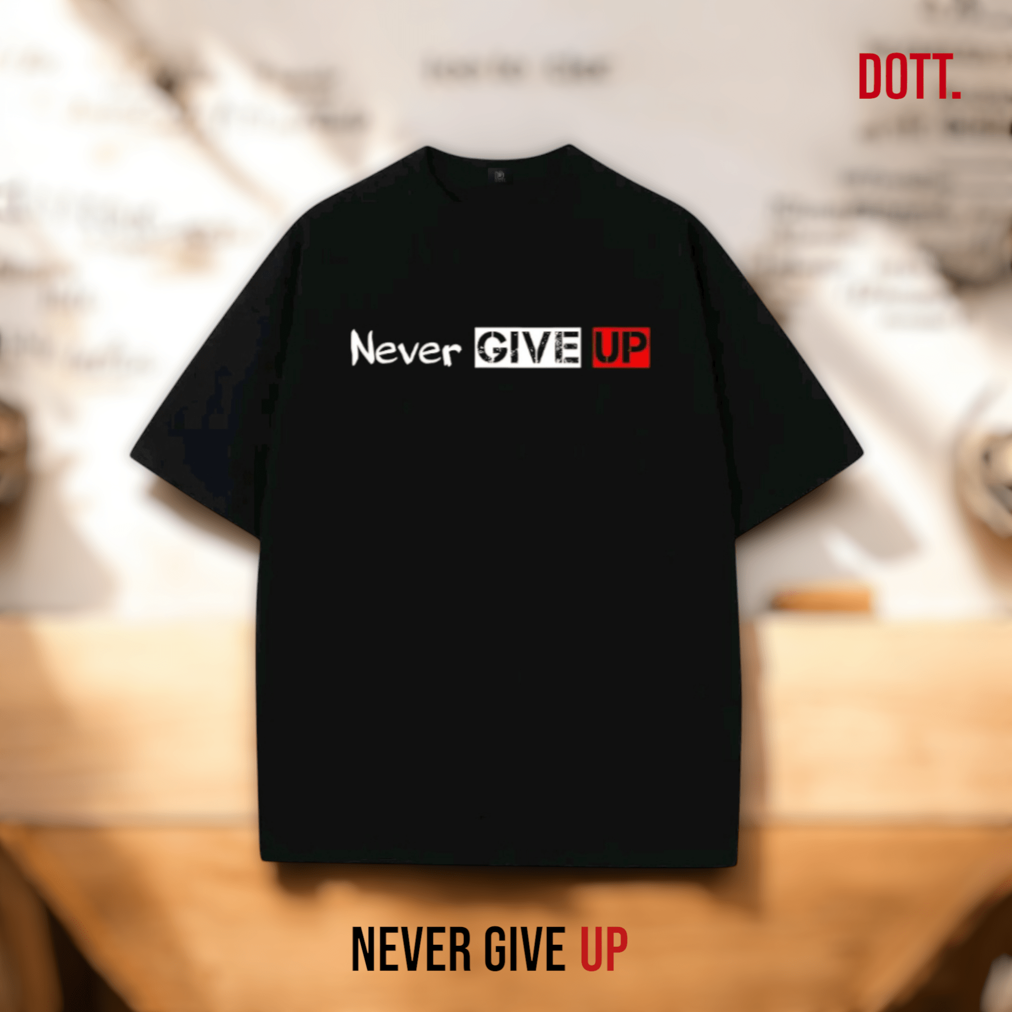 Drop Shoulder T-Shirt – Never Give Up
